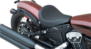 Drag Specialties Black Vinyl Bobber Style Front Diamond Stitch Solo Seat for 2018-2024 Indian Scout Motorcycles