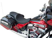 Drag Specialties Black Vinyl Low Touring Double Diamond Seat for Various Indian Motorcycles