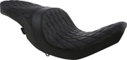 Drag Specialties Black Vinyl Forward Positioned Low Profile Double Diamond Seat for Various Indian Motorcycles