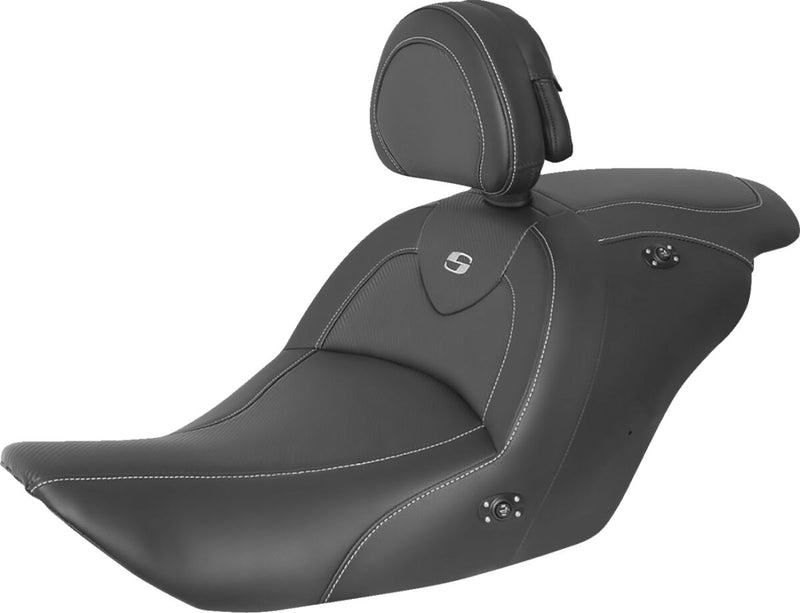 Saddlemen Heated Roadsofa CF Seat for 2013-2016 Honda GL1800B Gold Wing F6B and 2013-2017 Honda GL1800B2 Gold Wing F6B Deluxe Motorcycles