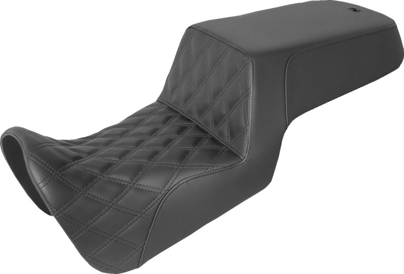 Saddlemen Lattice Stitch Step-up Seat - Saddlehyde™, 2-Up Seat, Each - Black for Harley-Davidson Pan America 2021-2026