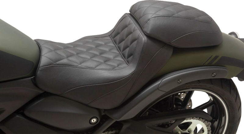 Mustang Squareback/Fastback Solo Seat for 2015-2025 KAWASAKI EN 650 Fastback™ Black #76430