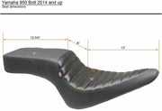 Mustang Squareback One-Piece Seat for 2014-2022 YAMAHA XVS 950 C Black Vinyl Each