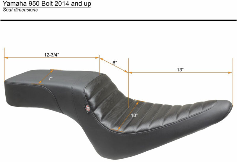 Mustang Squareback One-Piece Seat for 2014-2022 YAMAHA XVS 950 C Black Vinyl #75697