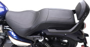 Mustang Squareback Seat for 2023-2025 ROYAL ENFIELD SUPER METEOR 650 ABS Black Grey 2-Up Seat One-Piece Vinyl #88600ST