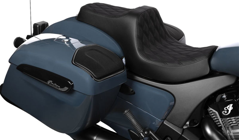 Drag Specialties Seats Predator III Seat for 2020-2025 INDIAN CHALLENGER Black 2-Up Seat Vinyl #4718B