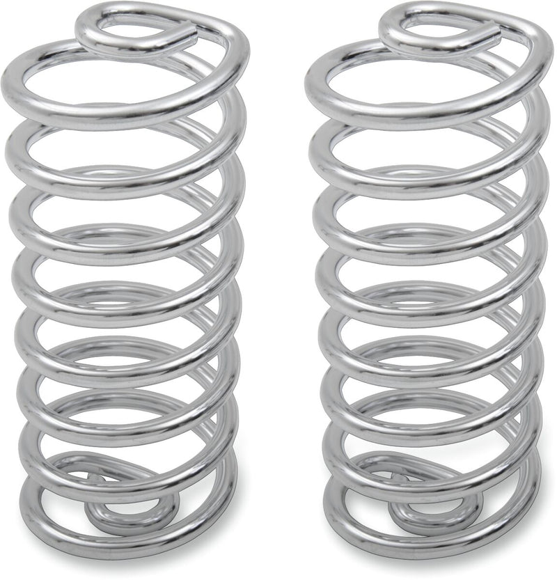 Drag Specialties Seat Springs Chrome Silver Conical Steel Pair