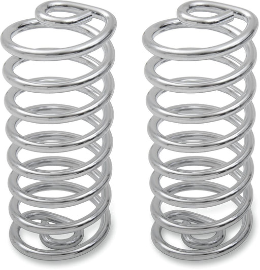 Drag Specialties Seat Springs Chrome Silver Conical Steel Pair