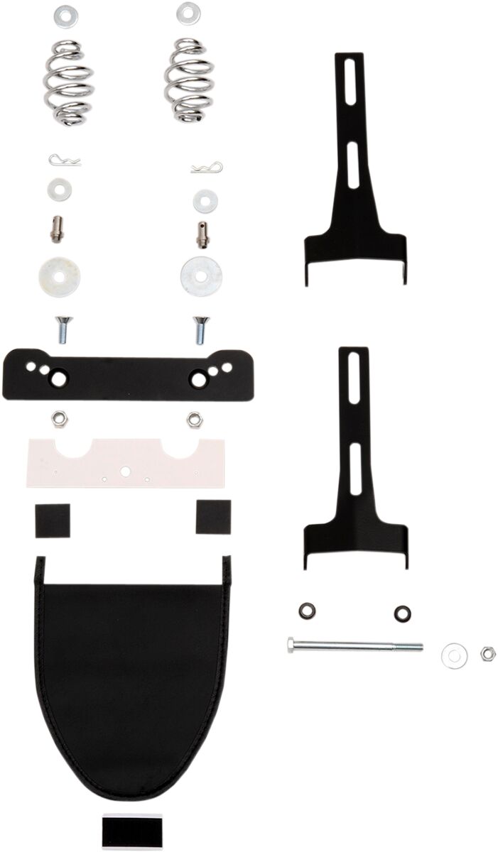 DRAG Specialties Seats Frame Mount Spring Solo Seat Mount Kit - Leather /  Stainless Steel - Black / Powder-Coated for Harley-Davidson Dyna 1996-2017