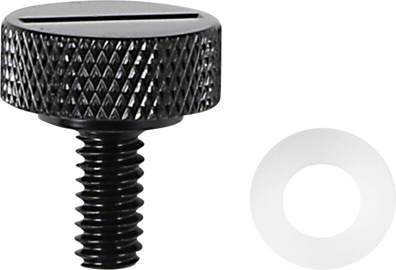 Drag Specialties Seat Knob Kit Black Slotted Steel