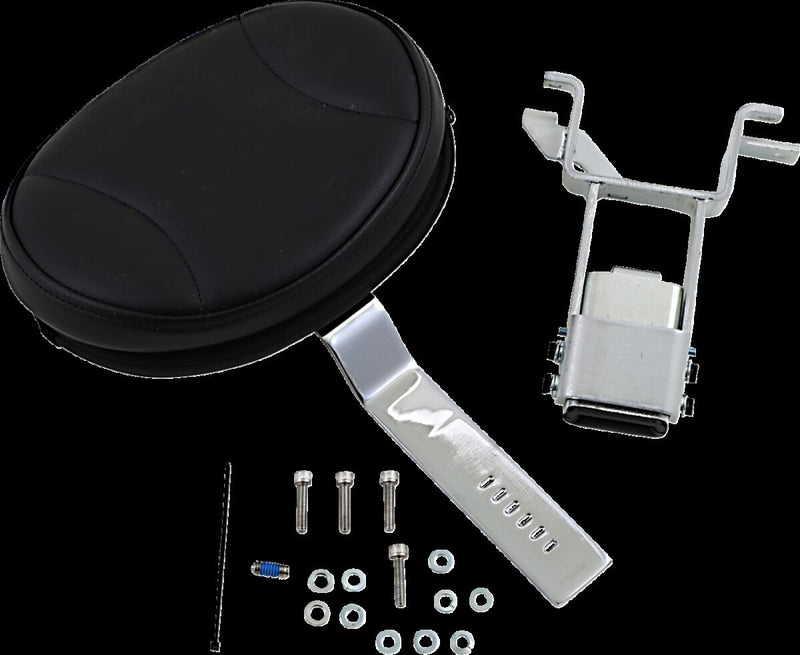 Kuryakyn Plug-N-Go Driver's Backrest Black Chrome Leather Each