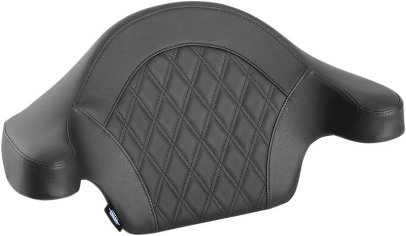Drag Specialties Black Tour Box Double Diamond Solar Backrest Pad