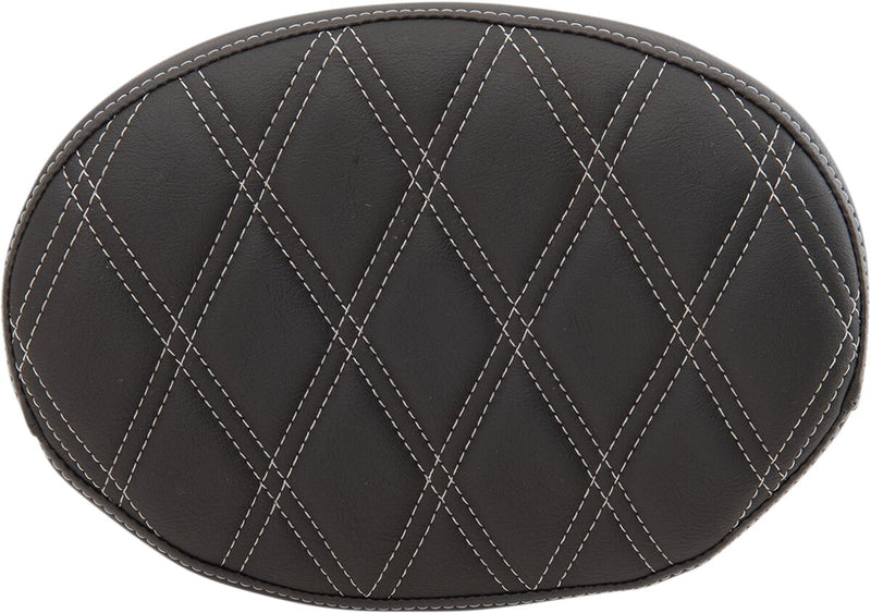 Drag Specialties Double Diamond Oval Sissy Bar Pad w/Silver Thread