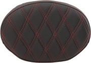 Drag Specialties Double Diamond Oval Sissy Bar Pad w/Red Thread