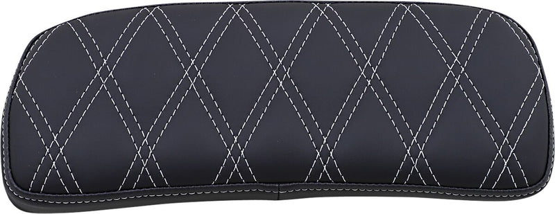 DRAG Specialties Seats Chopped Tourpak Pad - Foam /  Solar-Reflective Leather /  Vinyl, 31 cm (12-1/4"), Each - Black / Silver