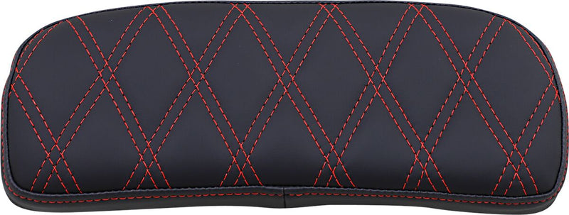DRAG Specialties Seats Chopped Tourpak Pad - Each, 31 cm (12-1/4"), Foam /  Solar-Reflective Leather /  Vinyl - Black / Red