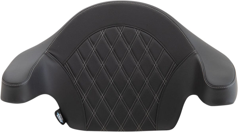 Drag Specialties Silver Double Diamond Tour Pak Backrest Pad for 2014-2025 Harley-Davidson Road King Motorcycles