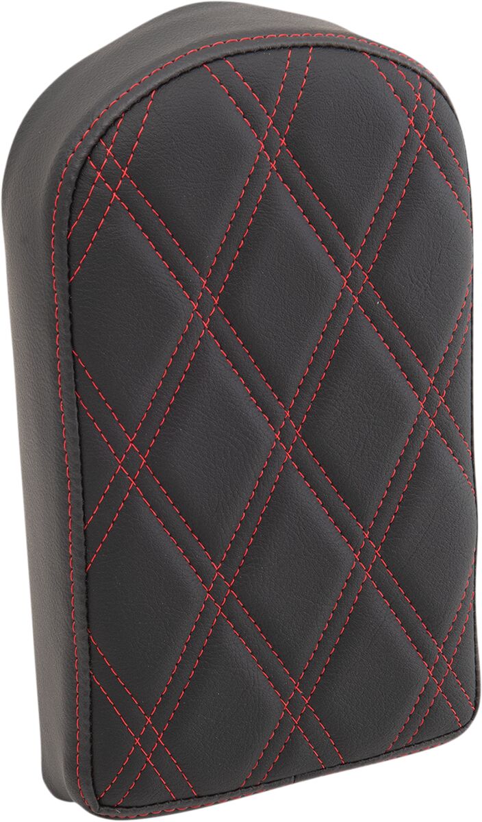 DRAG Specialties Seats Backrest Pad for Square Sissy Bars - 14 cm (5-1/2"), Tall /  Tombstone, Each - Black / Red