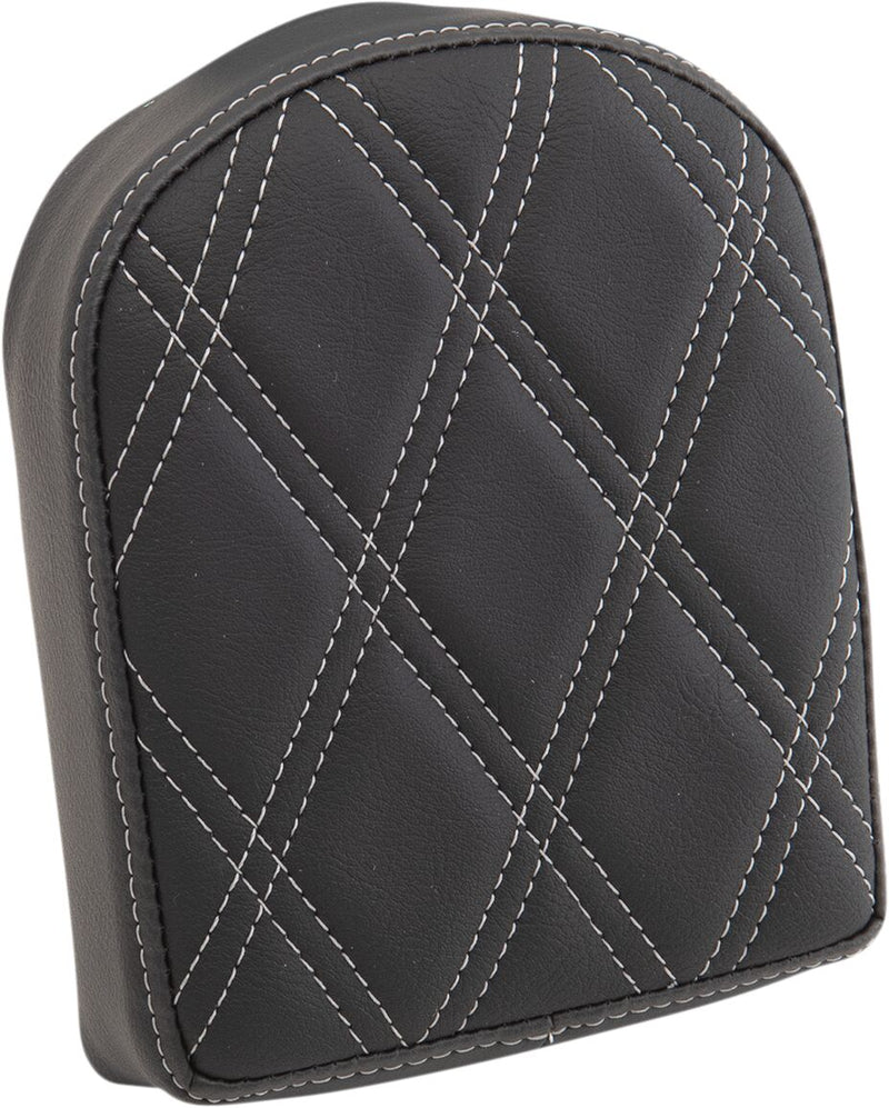 DRAG Specialties Seats Backrest Pad for Square Sissy Bars - 14 cm (5-1/2"), Each, Short /  Tombstone - Black / Silver