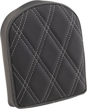 Drag Specialties Black Double Diamond Passenger Sissy Bar Pad w/Silver Stitching