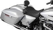 Drag Specialties Seats EZ Glide II™ Small Backrest Black Chrome Leather Vinyl #0822-0537