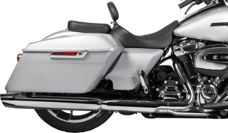 Drag Specialties Seats EZ Glide II™ Small Backrest Black Chrome Leather Vinyl Each