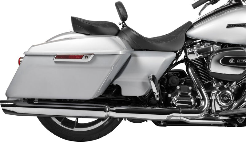 Drag Specialties Seats EZ Glide II™ Small Backrest Black Chrome Leather Vinyl #0822-0537