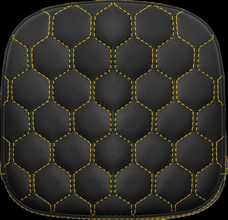 Saddlemen Honeycomb Sissy Bar Pad - 19 cm (7-1/2"), Gravestone, Each - Black / Gold for Harley-Davidson Touring & Softail 2024-2026