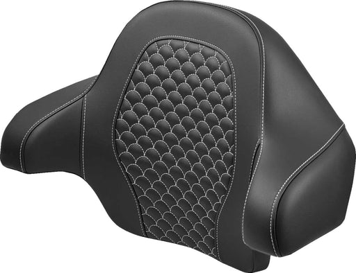 Saddlemen Dragon Scale Tour Pak Backrest Pad for 2014-2025 Harley-Davidson Roadsofa™ Black White Tour-Pak® Saddlehyde™