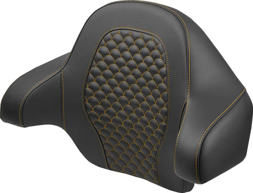 Saddlemen Dragon Scale Tour Pak Backrest Pad for 2014-2025 Harley-Davidson Roadsofa™ Black Gold Tour-Pak® Saddlehyde™ #814-07-20907