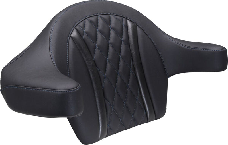 Mustang Extended Arm Wrap-Around Backrest for 2023-2026 Harley-Davidson Black Blue #88430SB