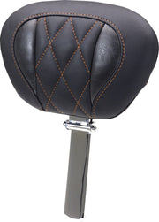 Mustang Deluxe Touring Driver Backrest for 2023-2026 Harley-Davidson Black Orange Removable