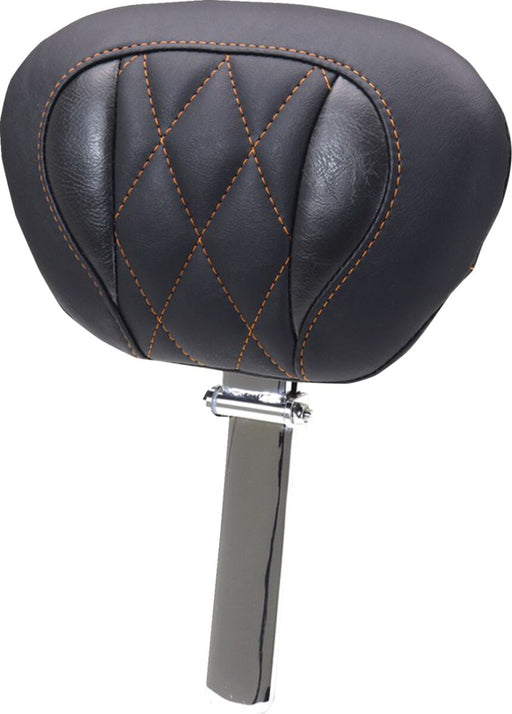 Mustang Deluxe Touring Driver Backrest for 2023-2026 Harley-Davidson Black Orange Removable