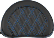 Saddlemen Contoured Sissy Bar Pad Black Blue Half-Moon Saddlehyde™ #051320701