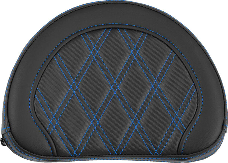 Saddlemen Contoured Sissy Bar Pad Black Blue Half-Moon Saddlehyde™ #051320701