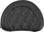 Saddlemen Contoured Sissy Bar Pad Black Silver Half-Moon Saddlehyde™ #051318405