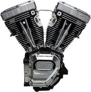 S&S Cycle T111 Long Block Engine T-Series Chrome Wrinkle Black