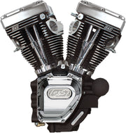 S&S Cycle T143 Long Block Engine T-Series Chrome Wrinkle Black #310-0548A