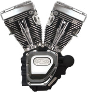 S&S Cycle T-Series T124LC Long Block Engine w/Wrinkle Black Finish for 2006-2017 Harley-Davidson Dyna
