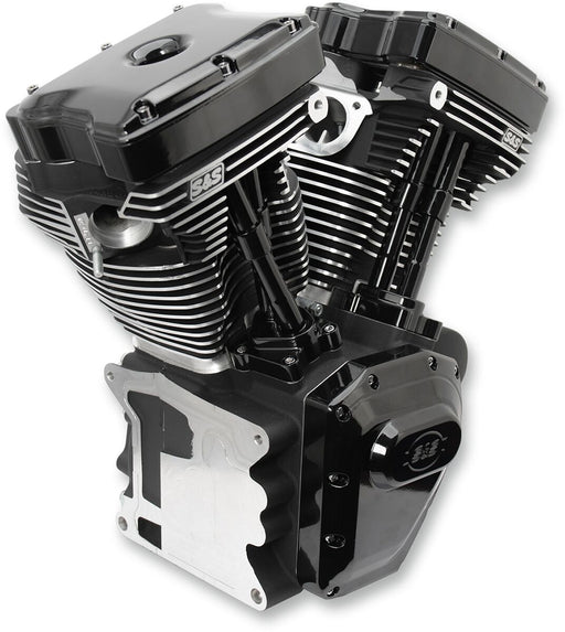 S&S Cycle T124 High Compression Long Block Engine T-Series Black