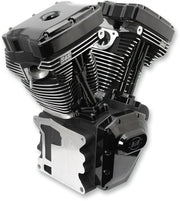 S&S Cycle Black T124 Long Block Engine for 1999-2006 Harley-Davidson Touring and 1999-2005 Harley-Davidson Dyna