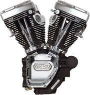 S&S Cycle T143 Long Block Engine T-Series Chrome Wrinkle Black #310-0883A
