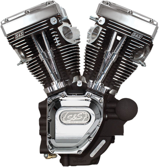 S&S Cycle T143 Long Block Engine T-Series Chrome Wrinkle Black