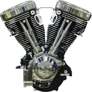 S&S Cycle V124 Long Block Engine for 1984-1999 Harley-Davidson Chrome Wrinkle Black #310-1159