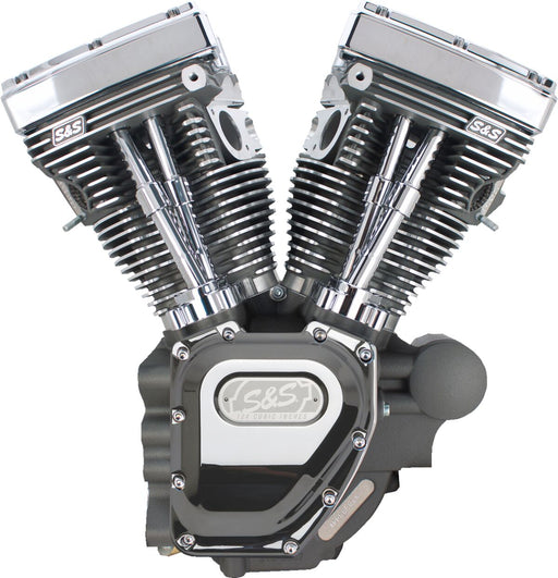 S&S Cycle T124 Low Compression Long Block Engine for 2007-2016 Harley-Davidson T-Series Stone Grey
