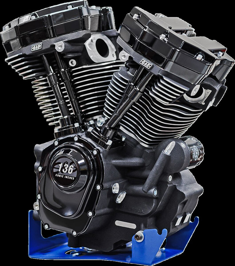 S&S Cycle MK136 Black Edition Engine with 550G Cam for 2017-2023 Harley-Davidson Powder Coat Race #310-1289