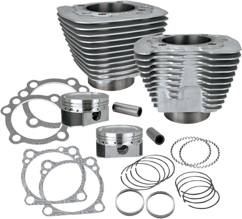 S&S Cycle 1200cc Conversion Kit for XL883 Powder-Coated Silver Big Bore Aluminium Cast #910-0688