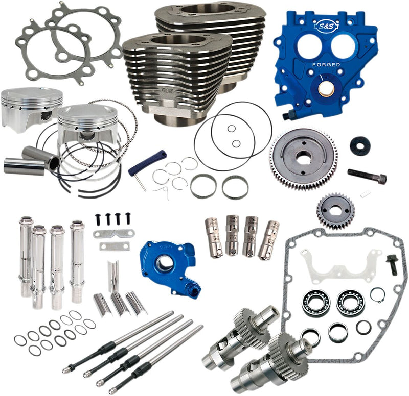 S&S Cycle 100" Power Package Engine Performance Kit Wrinkle Black 585GE #330-0665