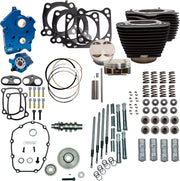 S&S Cycle 128" Power Package for 2017-2025 Harley-Davidson Performance Kit Black Non-Highlighted Fins