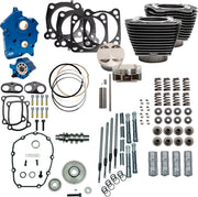 S&S Cycle 128" Power Package for 2017-2025 Harley-Davidson Performance Kit Black Granite Highlighted Fins #310-1108C